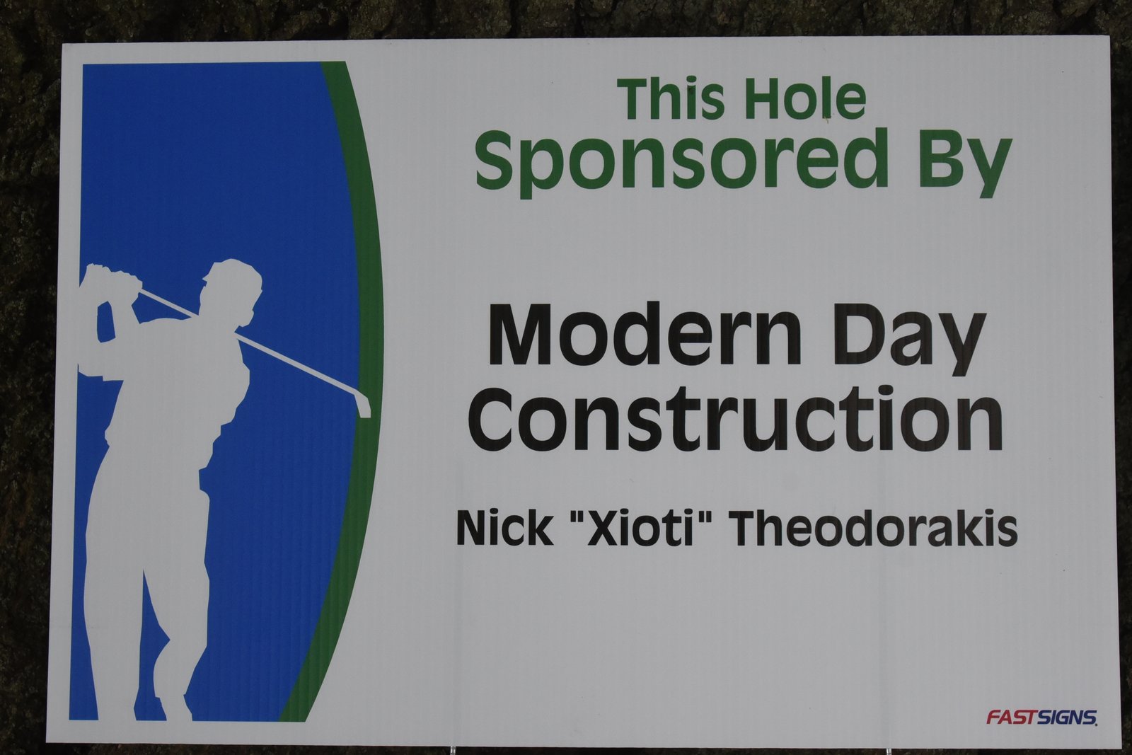 Hole sponsor sign — AHEPA Brooklyn Chapter 41 15th Annual Greek Community Golf Outing, June 2026
