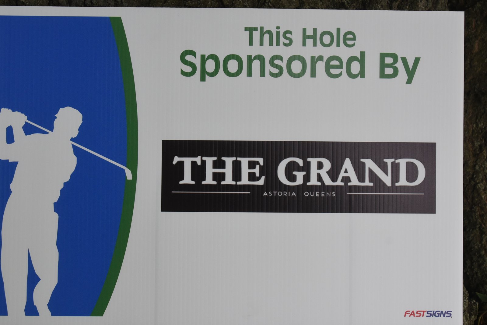 Hole sponsor sign — AHEPA Brooklyn Chapter 41 15th Annual Greek Community Golf Outing, June 2026