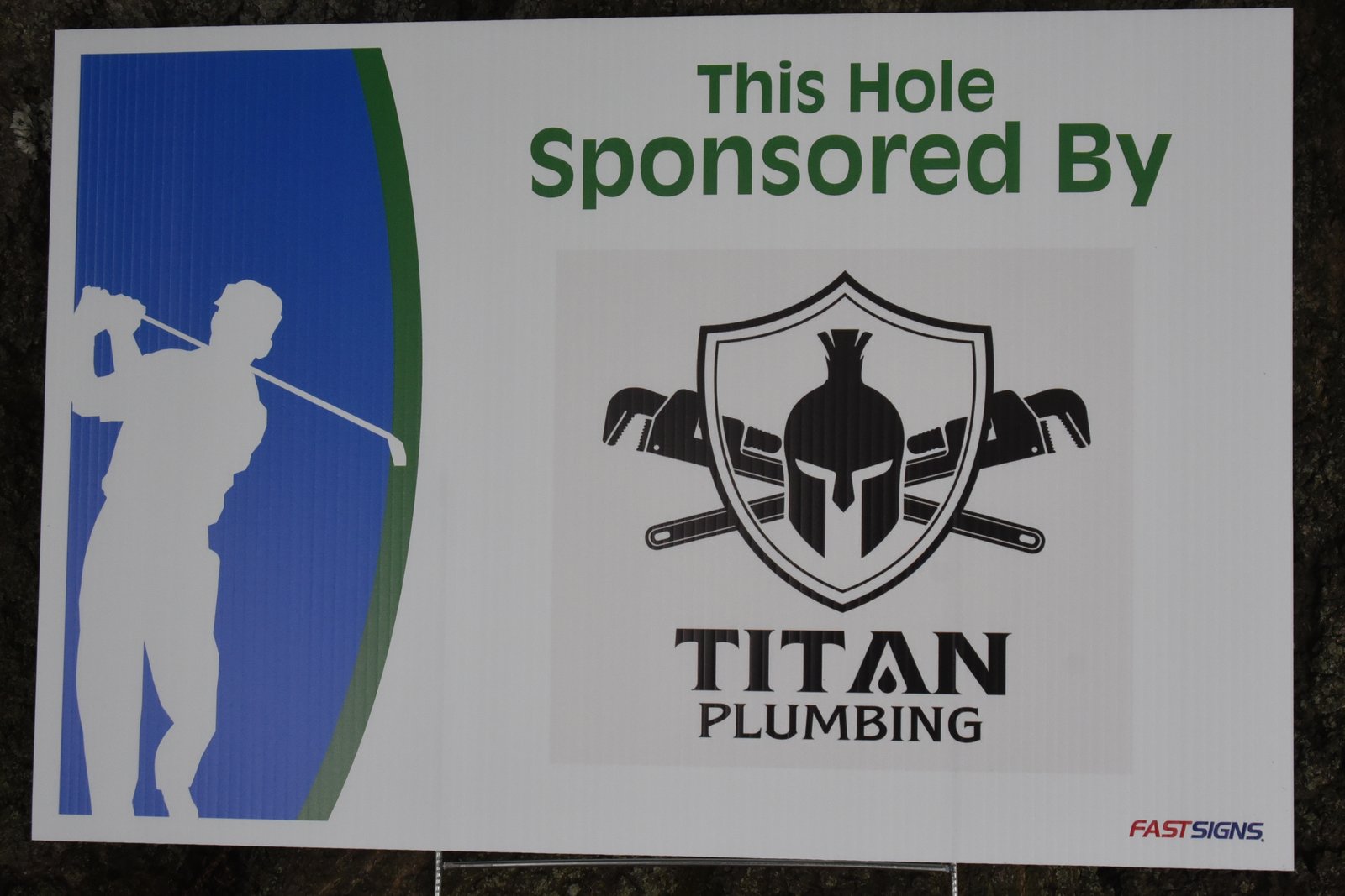 Hole sponsor sign — AHEPA Brooklyn Chapter 41 15th Annual Greek Community Golf Outing, June 2026