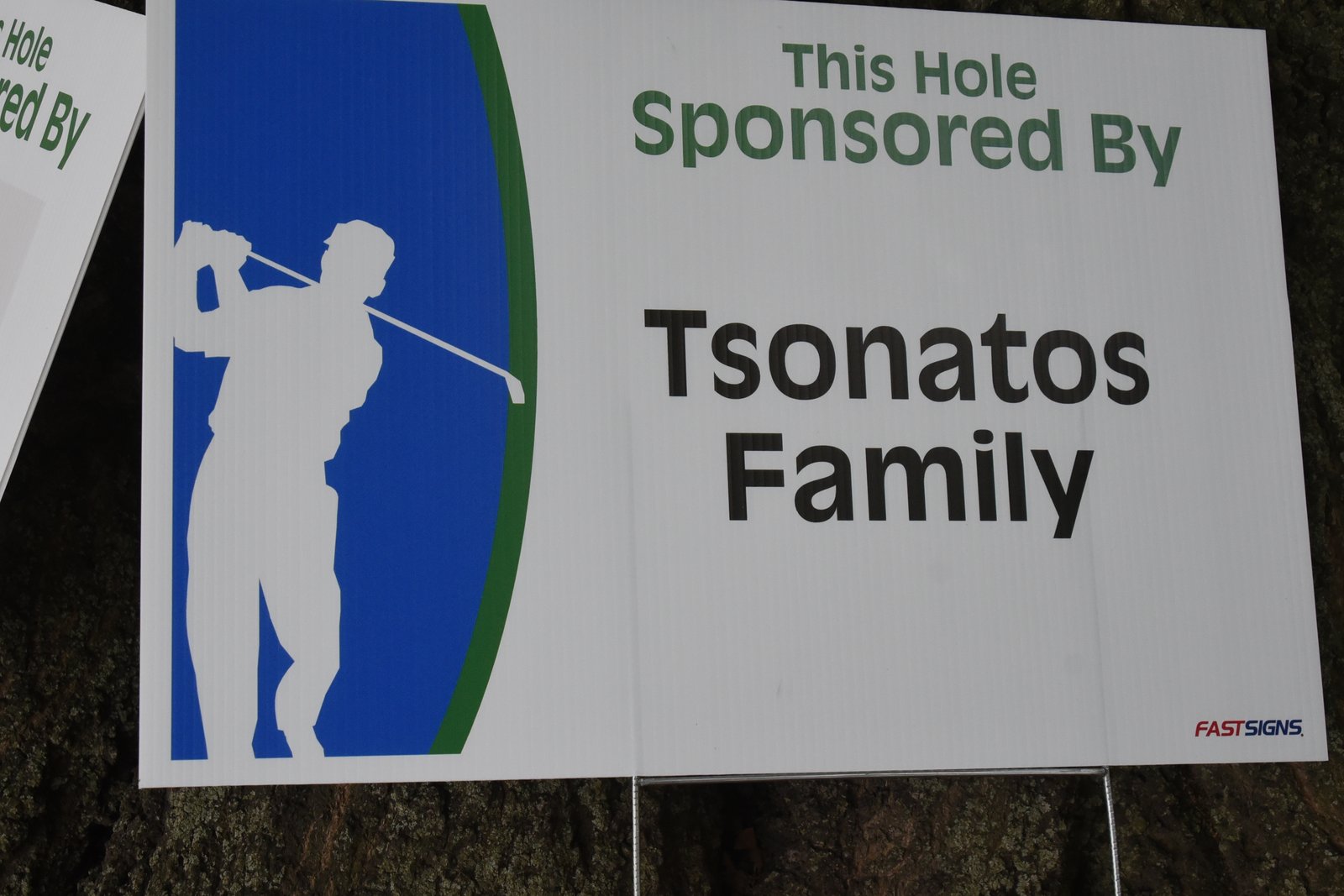 Hole sponsor sign — AHEPA Brooklyn Chapter 41 15th Annual Greek Community Golf Outing, June 2026