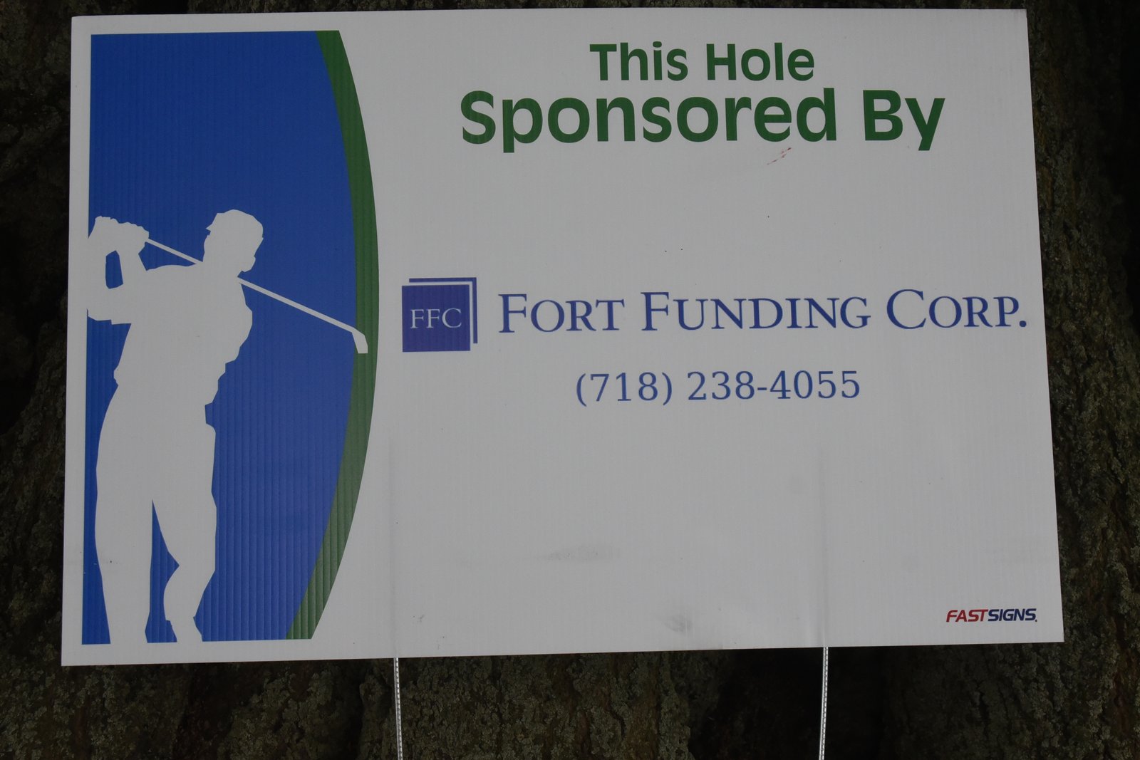 Hole sponsor sign — AHEPA Brooklyn Chapter 41 15th Annual Greek Community Golf Outing, June 2026