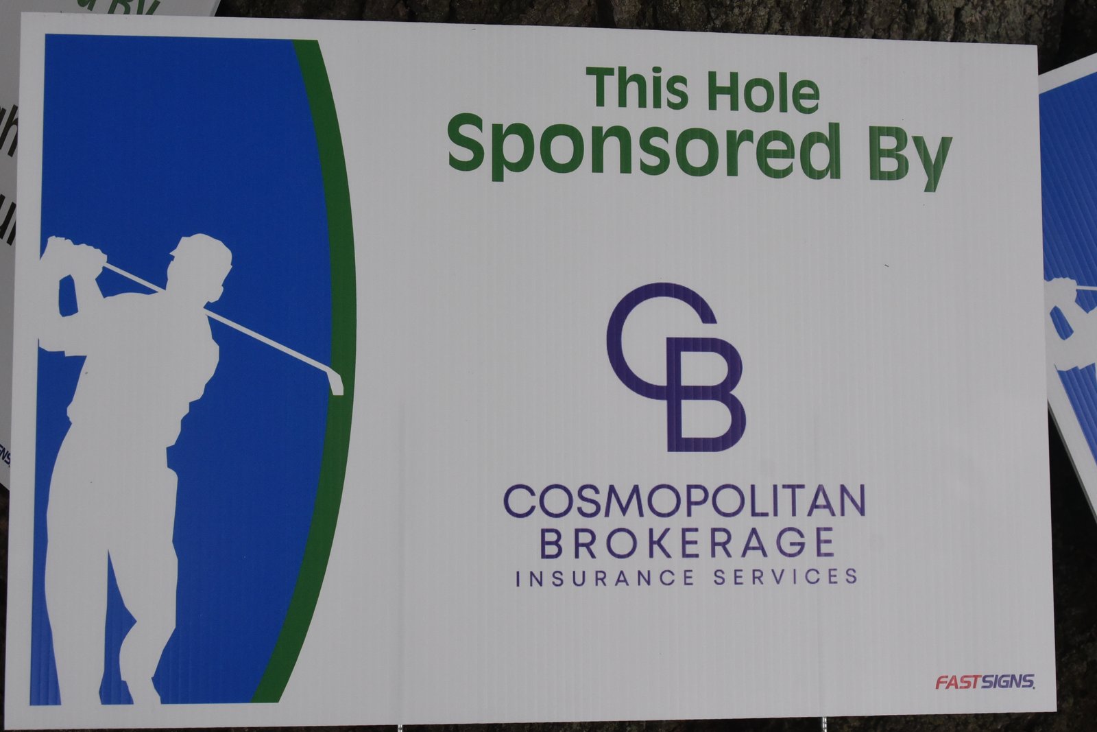 Hole sponsor sign — AHEPA Brooklyn Chapter 41 15th Annual Greek Community Golf Outing, June 2026