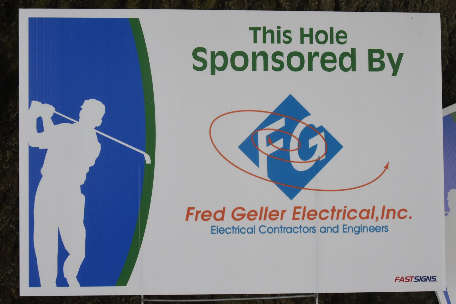 Hole sponsor sign — AHEPA Brooklyn Chapter 41 15th Annual Greek Community Golf Outing, June 2026