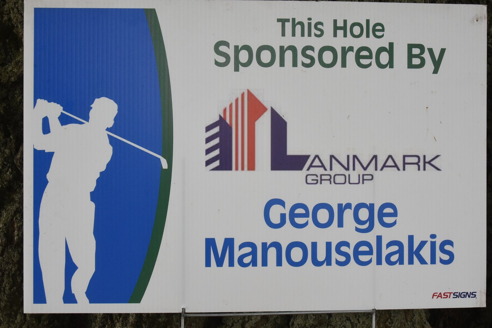 Hole sponsor sign — AHEPA Brooklyn Chapter 41 15th Annual Greek Community Golf Outing, June 2026