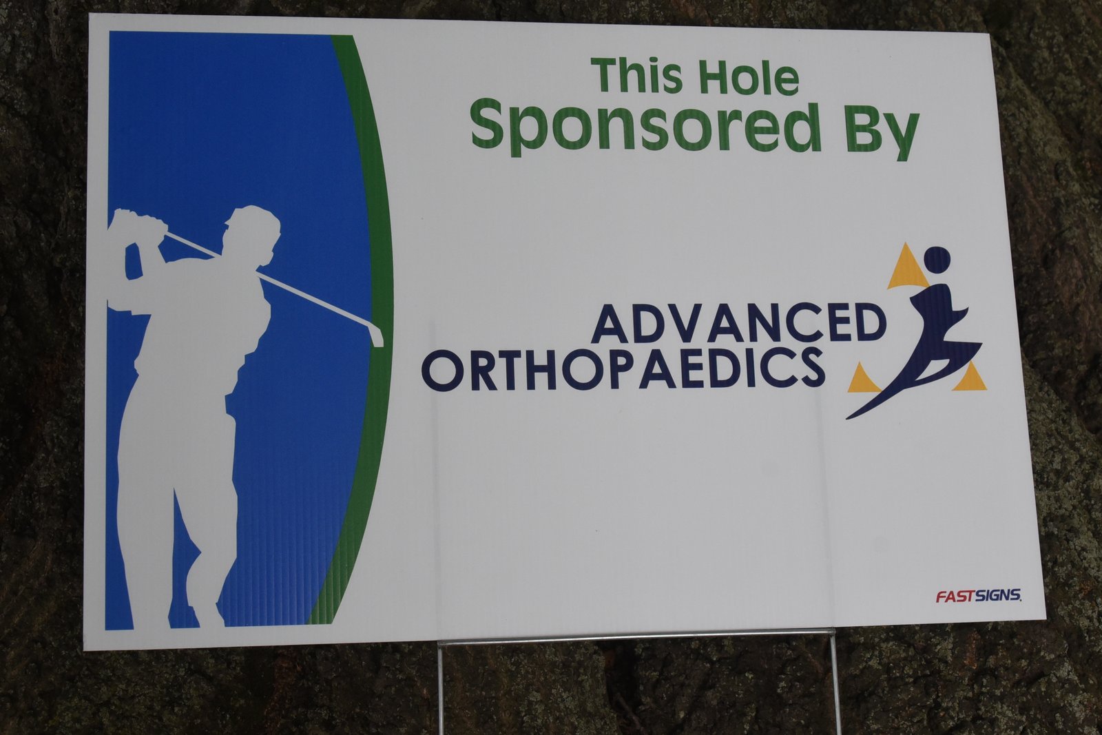 Hole sponsor sign — AHEPA Brooklyn Chapter 41 15th Annual Greek Community Golf Outing, June 2026