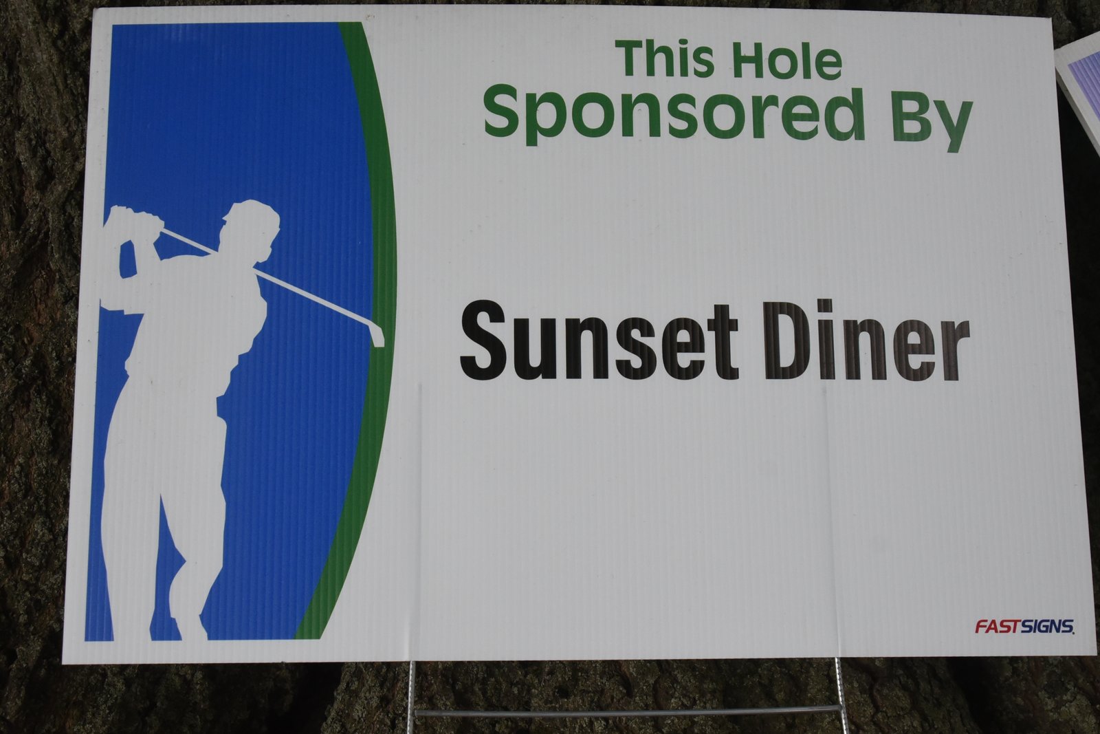 Hole sponsor sign — AHEPA Brooklyn Chapter 41 15th Annual Greek Community Golf Outing, June 2026