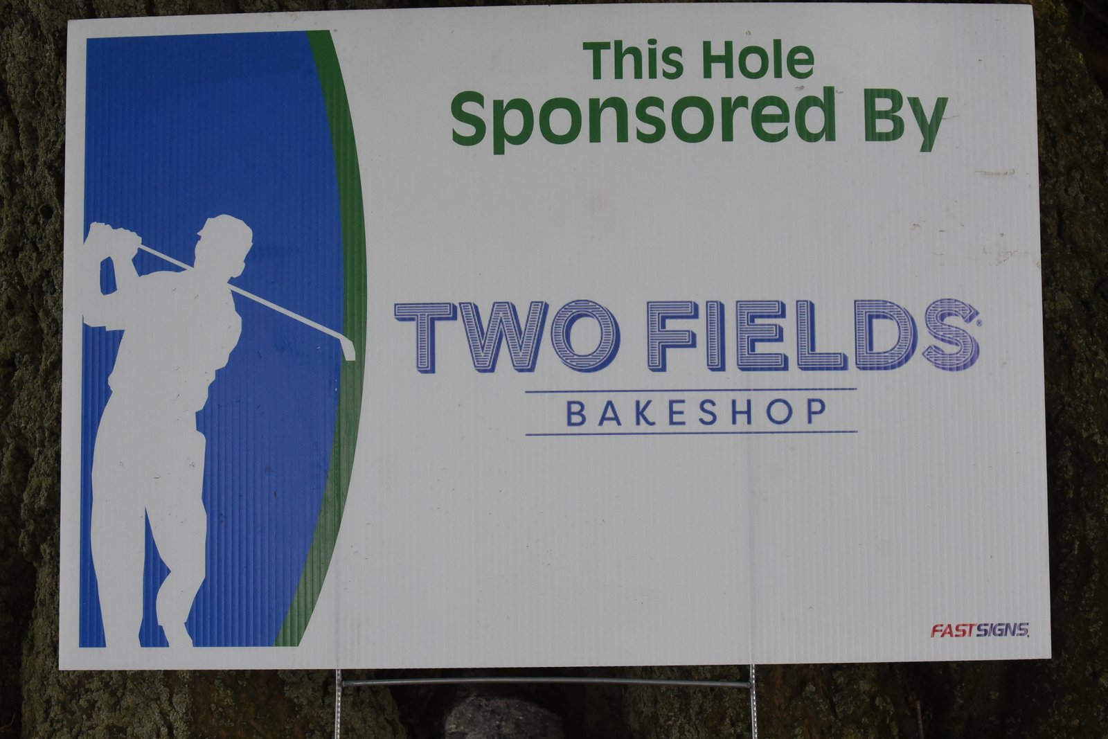 Hole sponsor sign — AHEPA Brooklyn Chapter 41 15th Annual Greek Community Golf Outing, June 2026