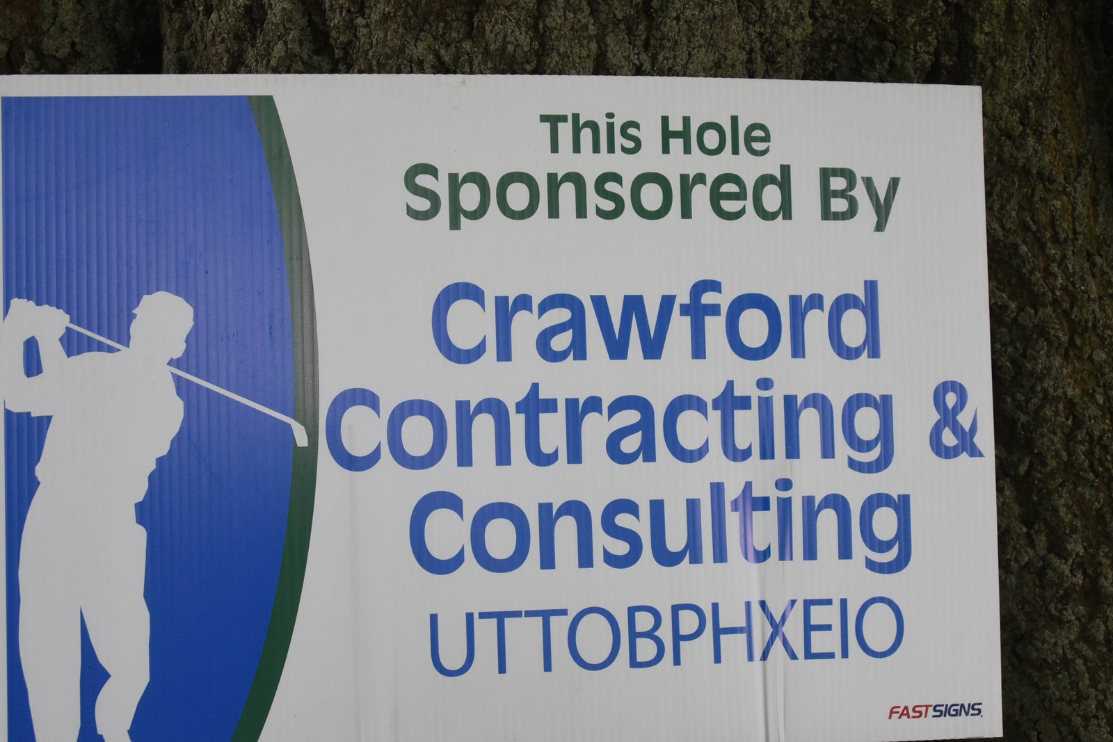 Hole sponsor sign — AHEPA Brooklyn Chapter 41 15th Annual Greek Community Golf Outing, June 2026