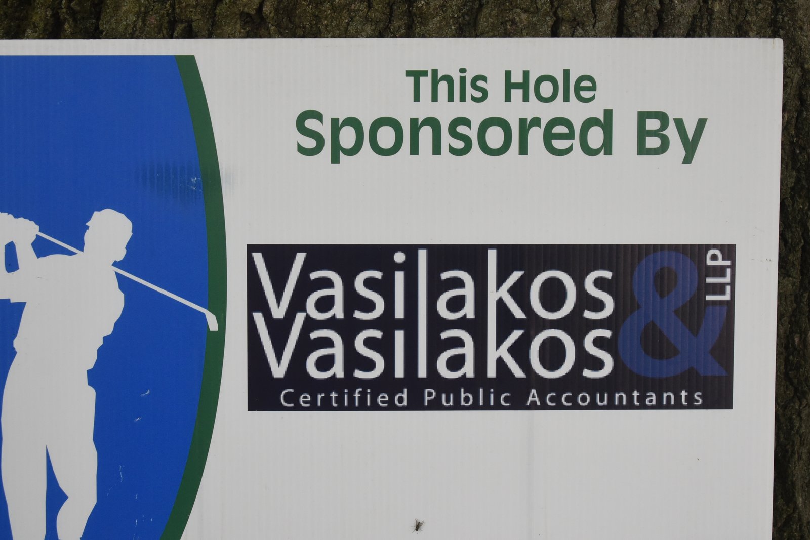Hole sponsor sign — AHEPA Brooklyn Chapter 41 15th Annual Greek Community Golf Outing, June 2026