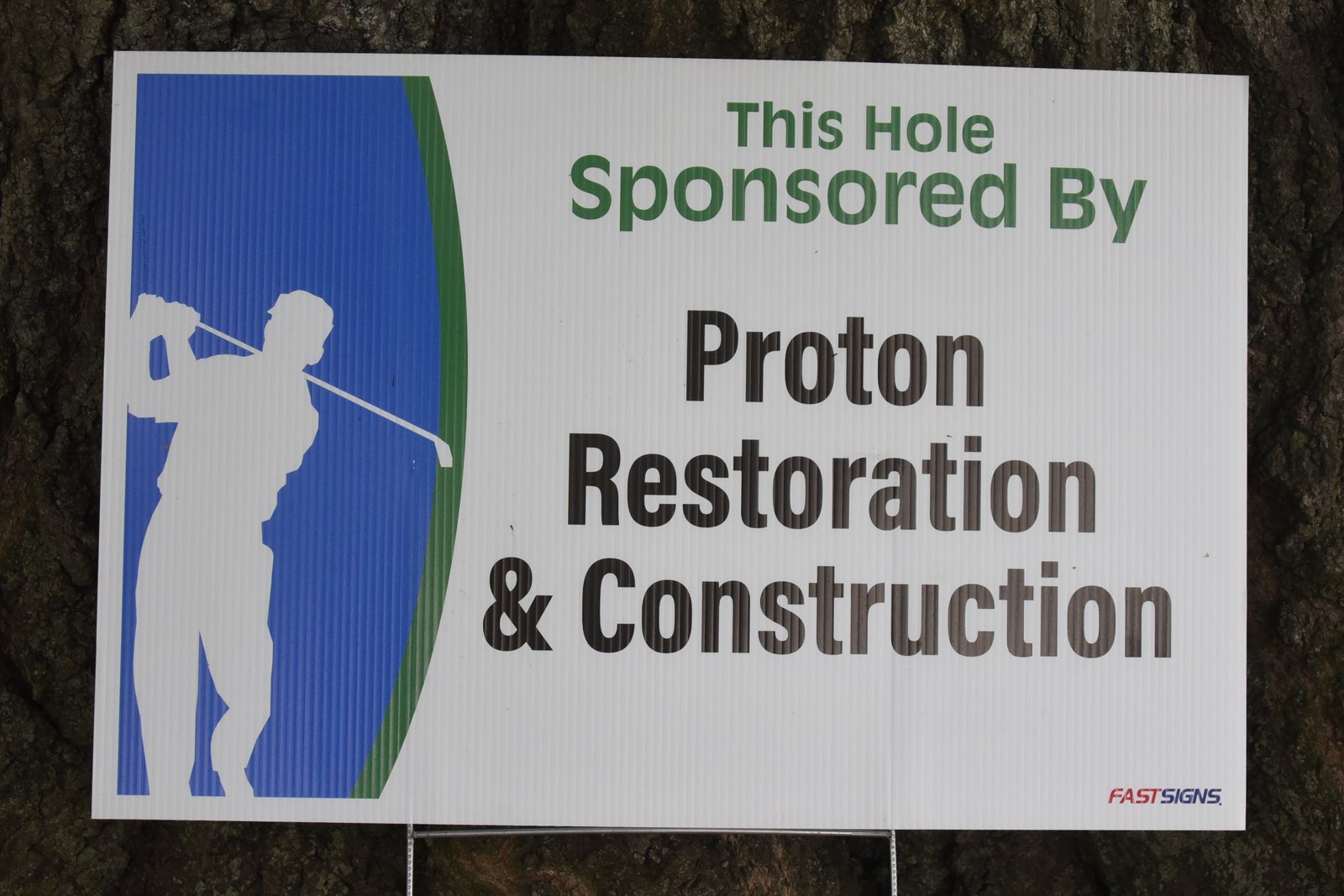 Hole sponsor sign — AHEPA Brooklyn Chapter 41 15th Annual Greek Community Golf Outing, June 2026