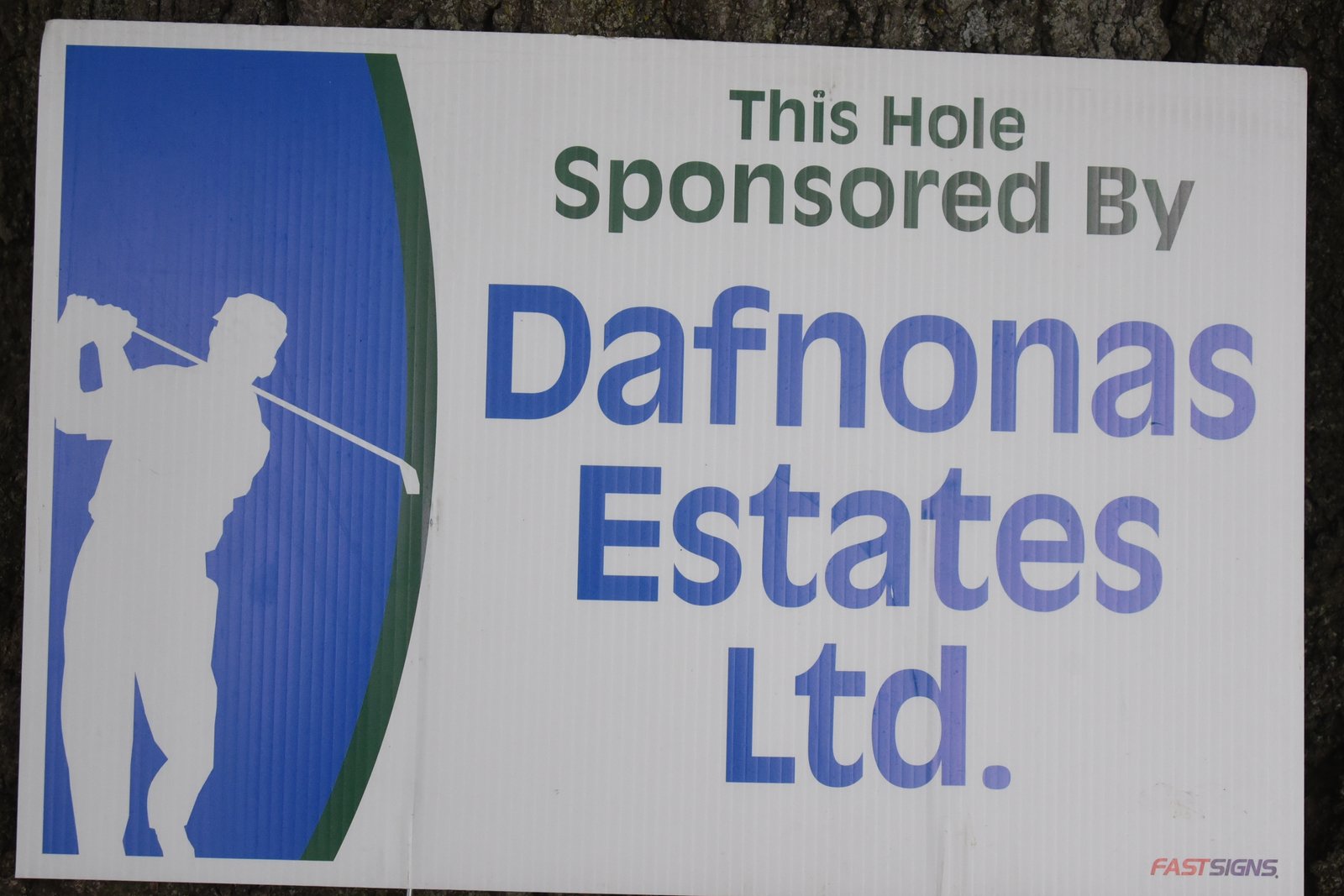 Hole sponsor sign — AHEPA Brooklyn Chapter 41 15th Annual Greek Community Golf Outing, June 2026