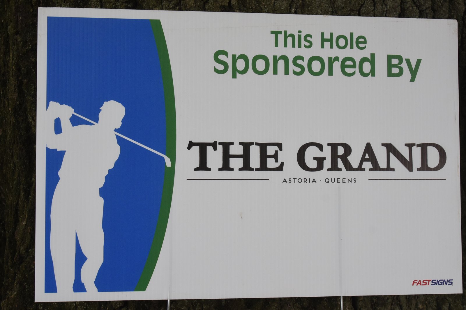 Hole sponsor sign — AHEPA Brooklyn Chapter 41 15th Annual Greek Community Golf Outing, June 2026