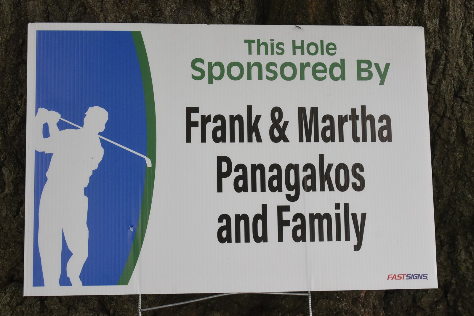 Hole sponsor sign — AHEPA Brooklyn Chapter 41 15th Annual Greek Community Golf Outing, June 2026