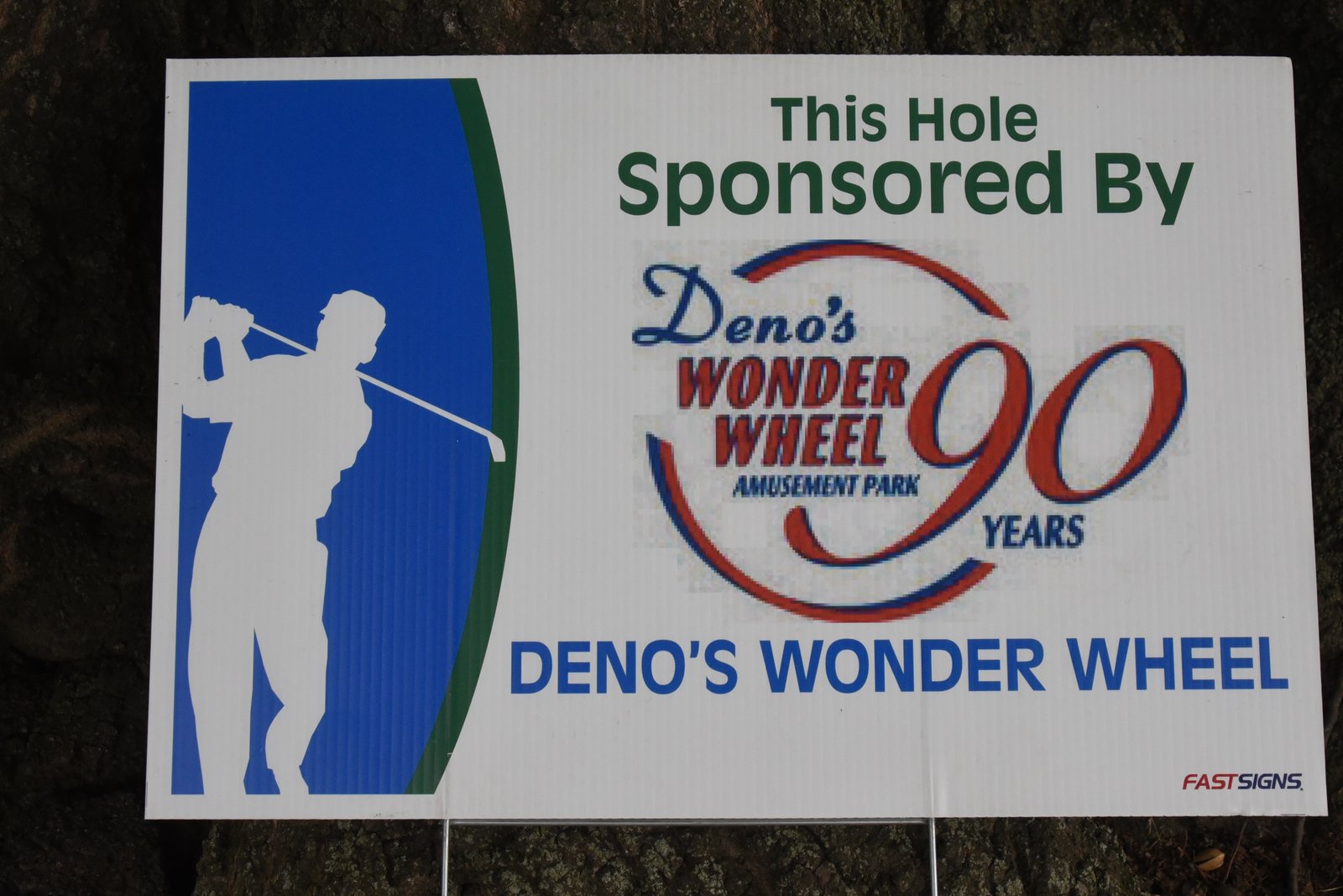Hole sponsor sign — AHEPA Brooklyn Chapter 41 15th Annual Greek Community Golf Outing, June 2026