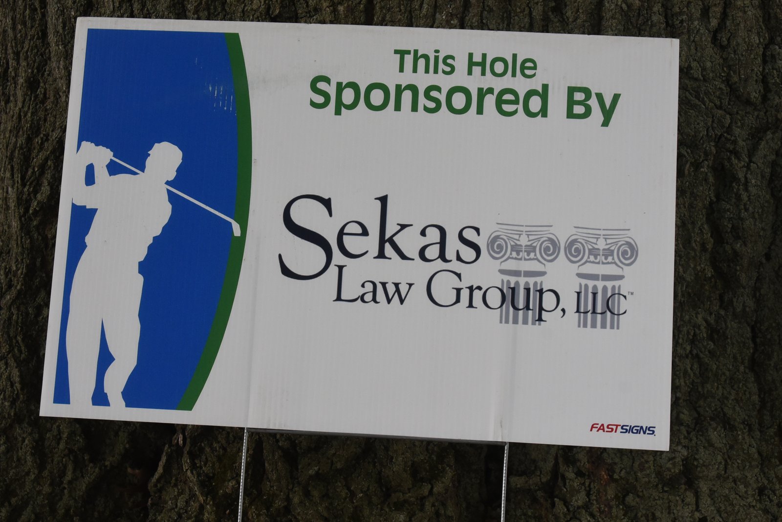 Hole sponsor sign — AHEPA Brooklyn Chapter 41 15th Annual Greek Community Golf Outing, June 2026